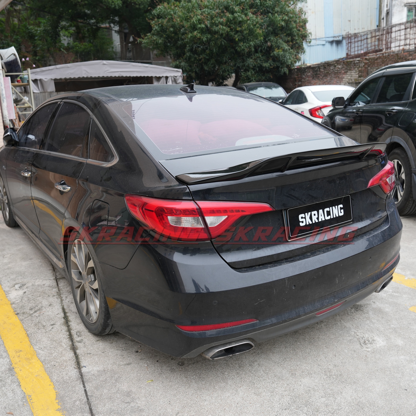 Rear Spoiler Wing Carbon/Forged Carbon/Glossy Black Fit For Hyundai Sonata 15-17