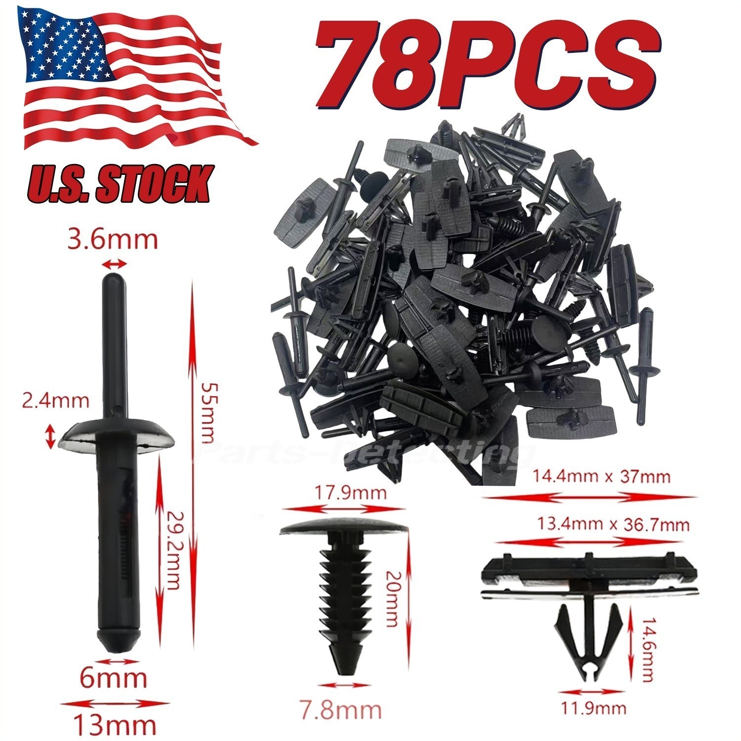 78X Full Fender Flare Hardware Clip Mounting Kit For✅ 2007-2018 Jeep Wrangler JK