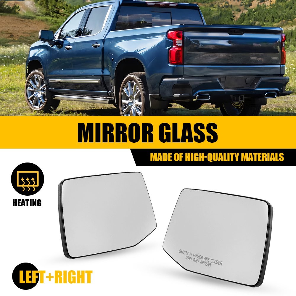 2X Heated Mirror Glass LH RH Side For 2020-2024 Chevrolet Silverado 2500/3500 HD