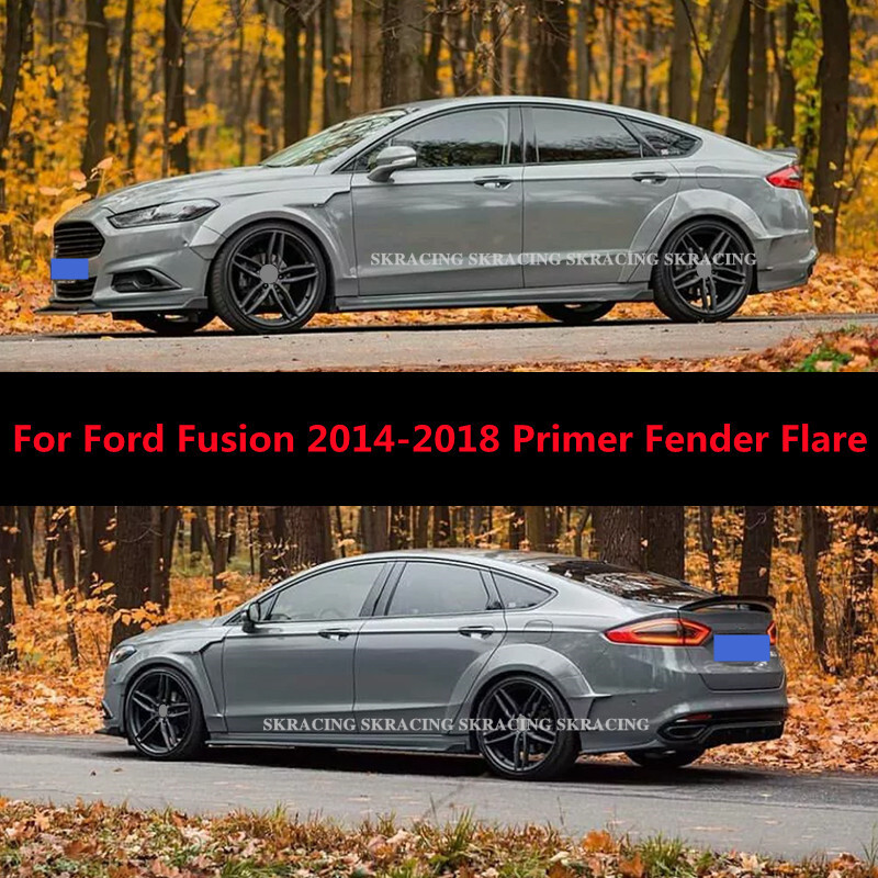 Primer Fender Flare Bodykits Wheel Arch Cover Trim 10X For Ford Fusion 2014-2018