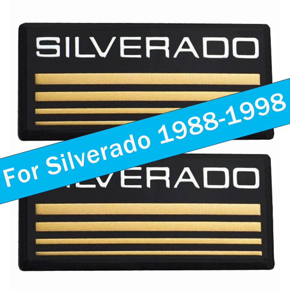 2pcs For 88-98 Silverado Side Roof Pillar Cab Emblem Badge Nameplate Gold