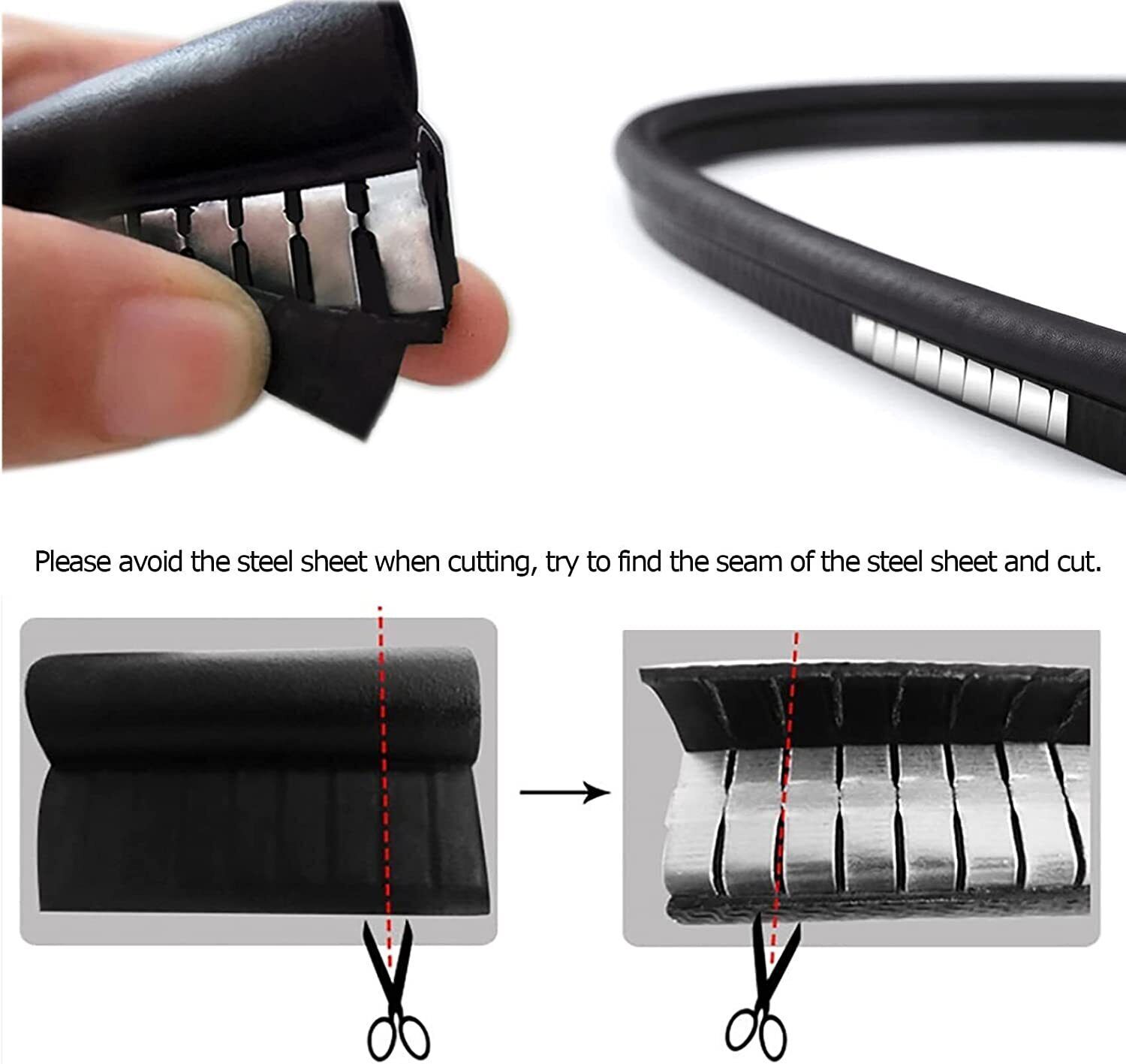 Auto Lock Seal Weather Strip Door Window Lock Trunk Hood Edge Trim 19.6ft Rubber