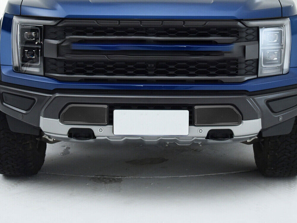 2* Carbon Fiber Front Bumper Corner Panel Cover Trim For Ford F150 Raptor 2021+