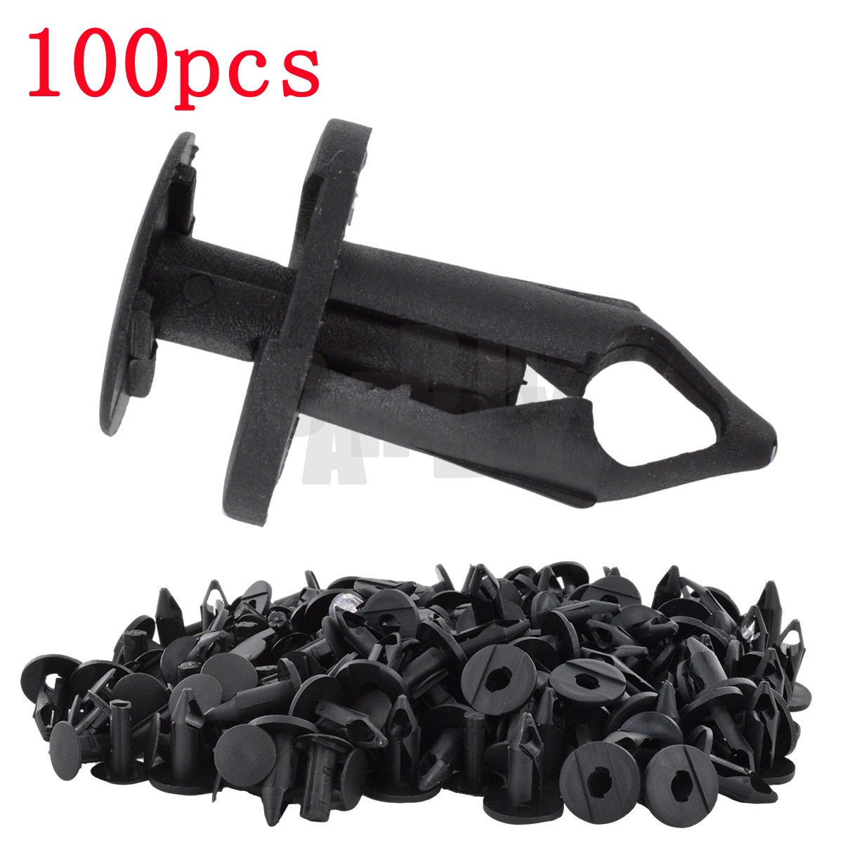 100pcs Clips for 8mm Hole Nylon Rivets Retainer Fender Bumper Push Pin Fastener