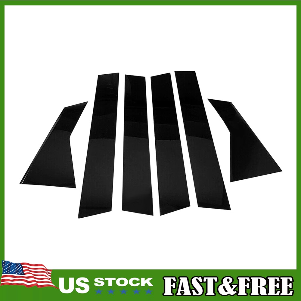 6Pcs Black Door Pillar Post Cover Trim For Honda Civic Hatchback FL 2022-2025