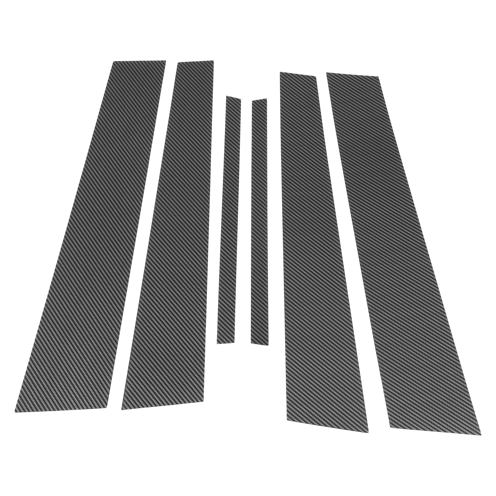 6 Pcs Door Pillar Window Trim for Acura TL 2004-2008 Carbon Fiber Pattern Black