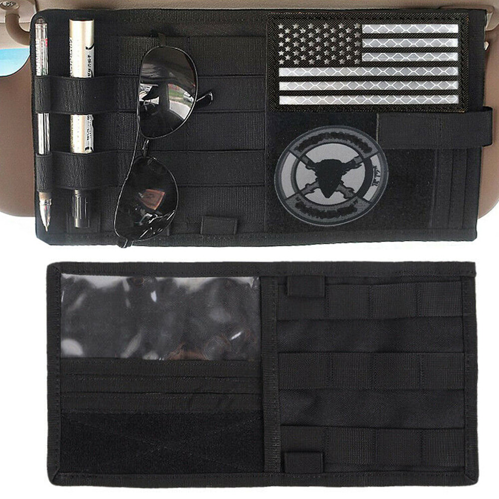 Car Sun Visor Panel Tactical MOLLE Vehicle Truck Pouch CD Card Organizer Pouch