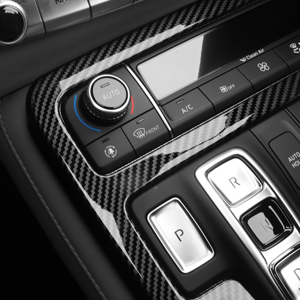 Carbon Center Console Gear Shift Panel Cover Trim For Hyundai Palisade 2020-2022