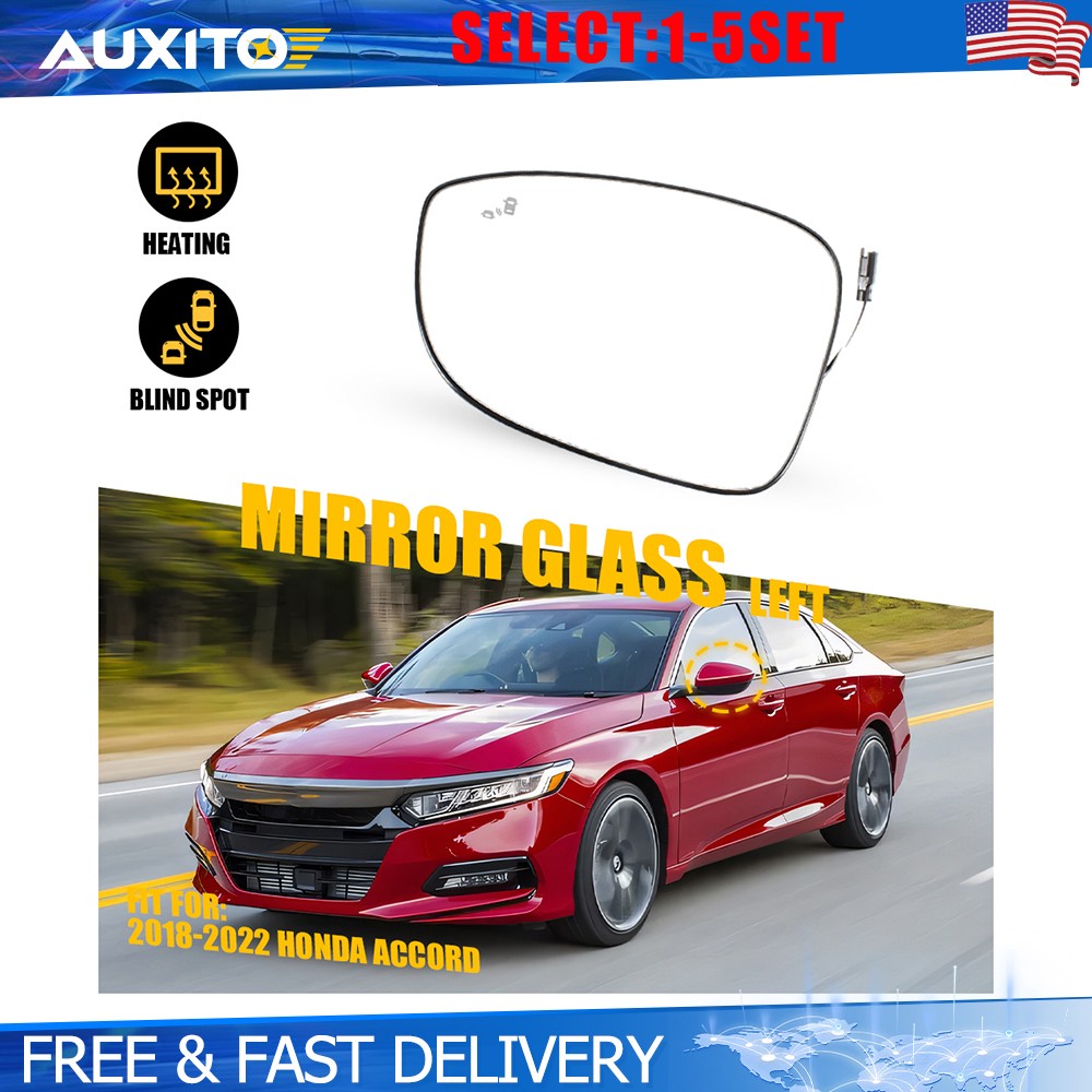 Driver Side Heated Mirror Glass with Blind Spot For Honda Accord 2018-22 25 1-5X