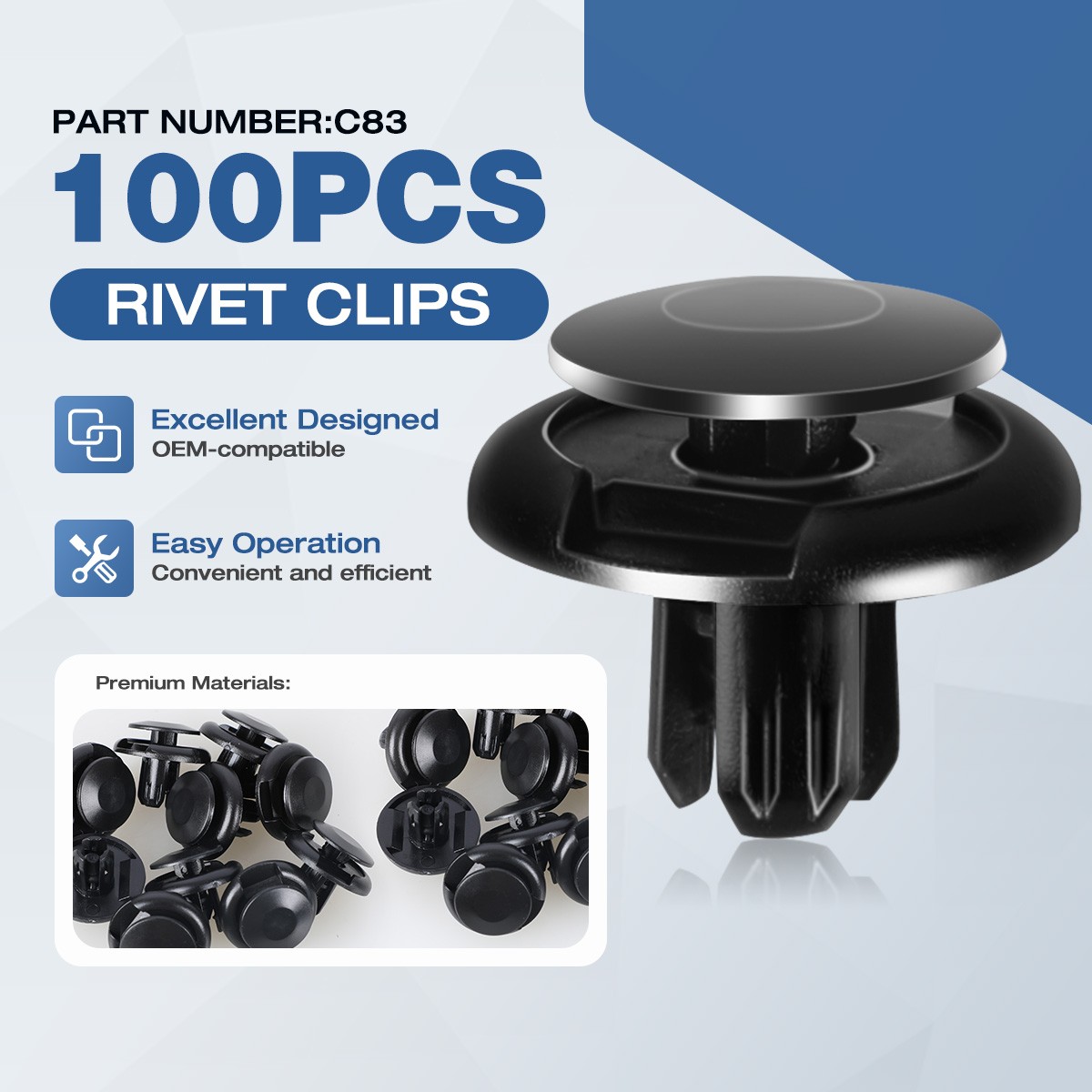 100pcs For HONDA/ACURA Box Bumper Fender Liner Push Type Retainer Clip Fastener