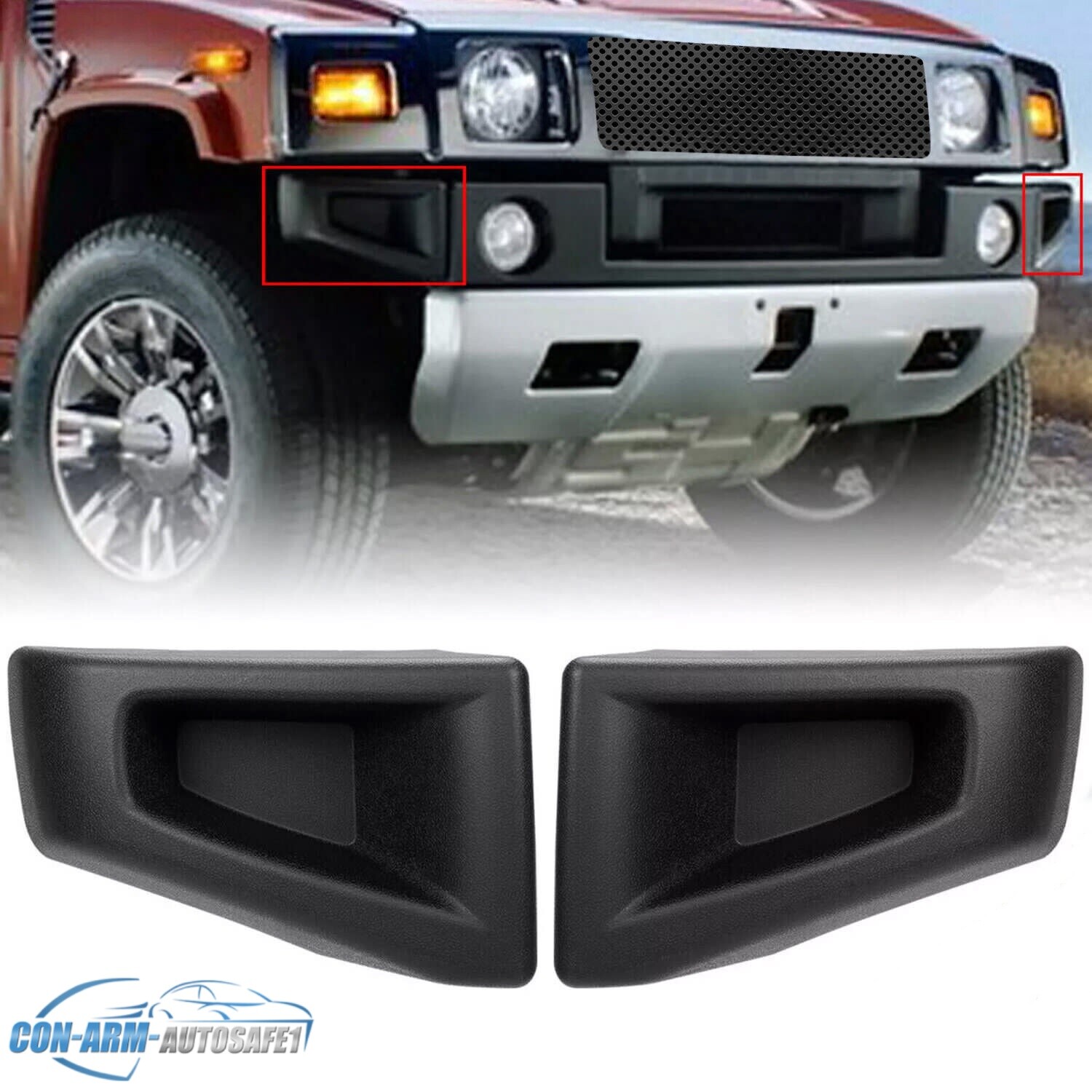 Front Bumper End Trim Bezel Cap Cover Left & Right ABS For 2003-2009 HUMMER H2