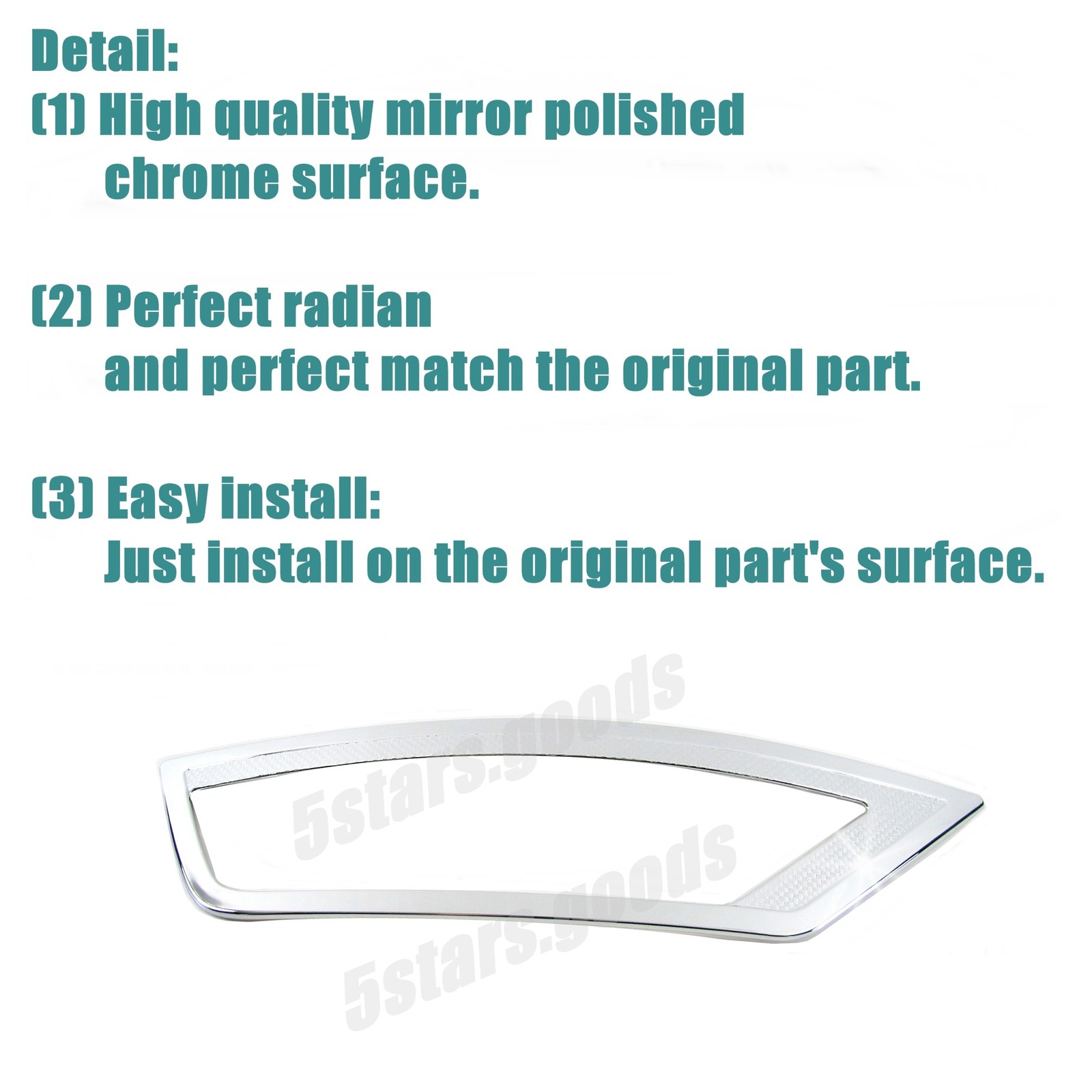 Accessories Chrome Rear Fog Light Covers Trims For 2013-2019 Ford Escape SUV