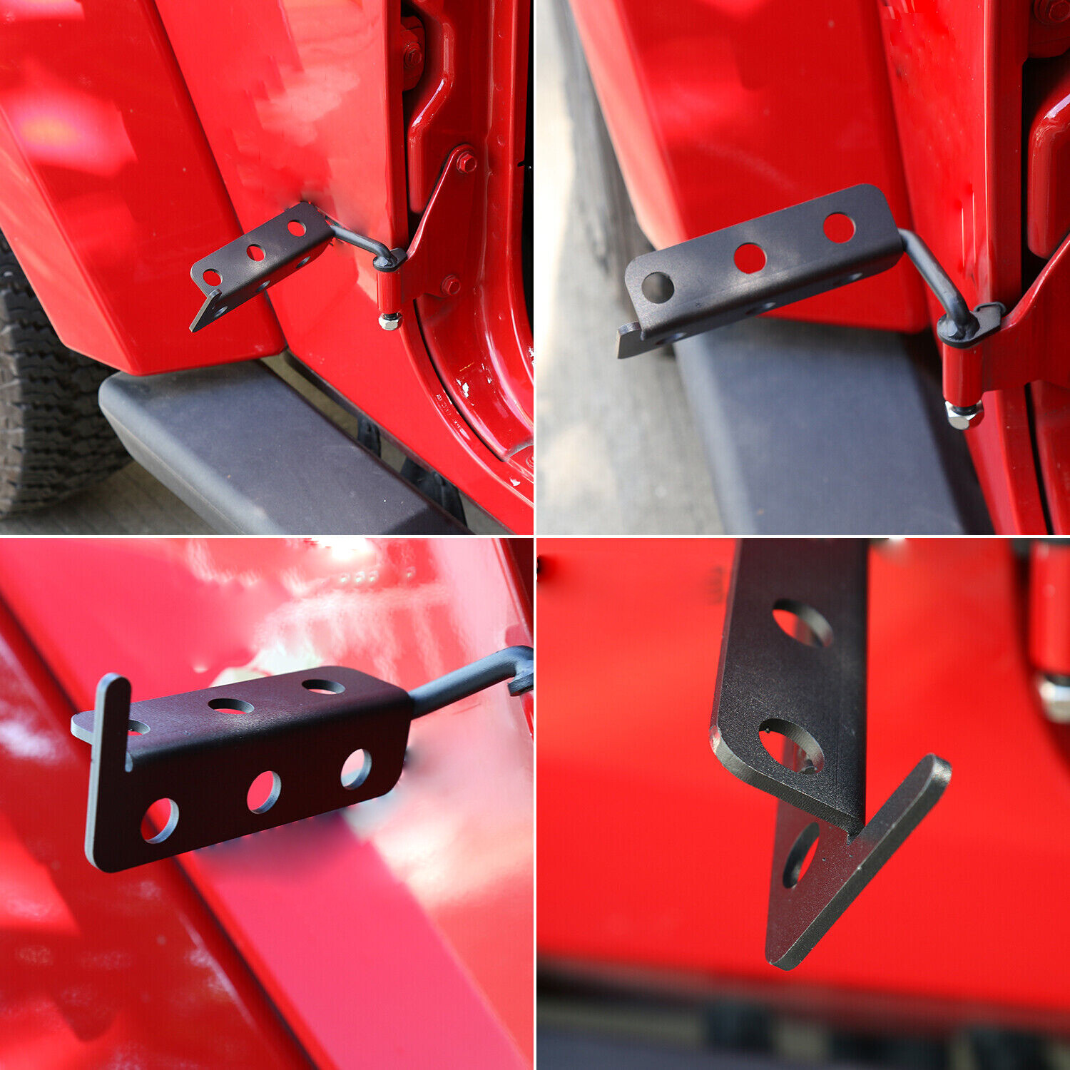 2X Side Door Hinge Mount Foot Peg Foot Rest Pedal For Jeep Wrangler JK JT JL TJ