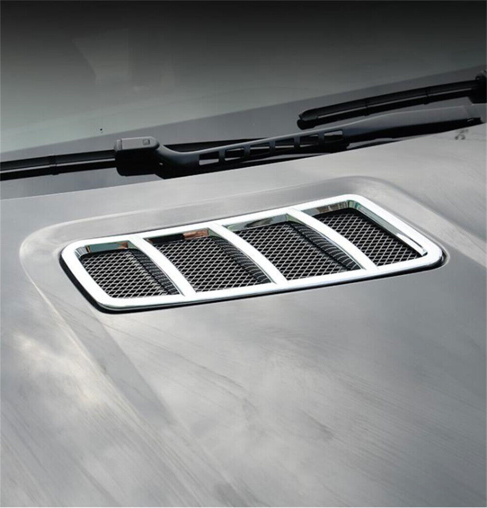 Pair Chrome ABS Hood Grille Engine Air Vent Outlet Cover For Benz GL ML 13-19