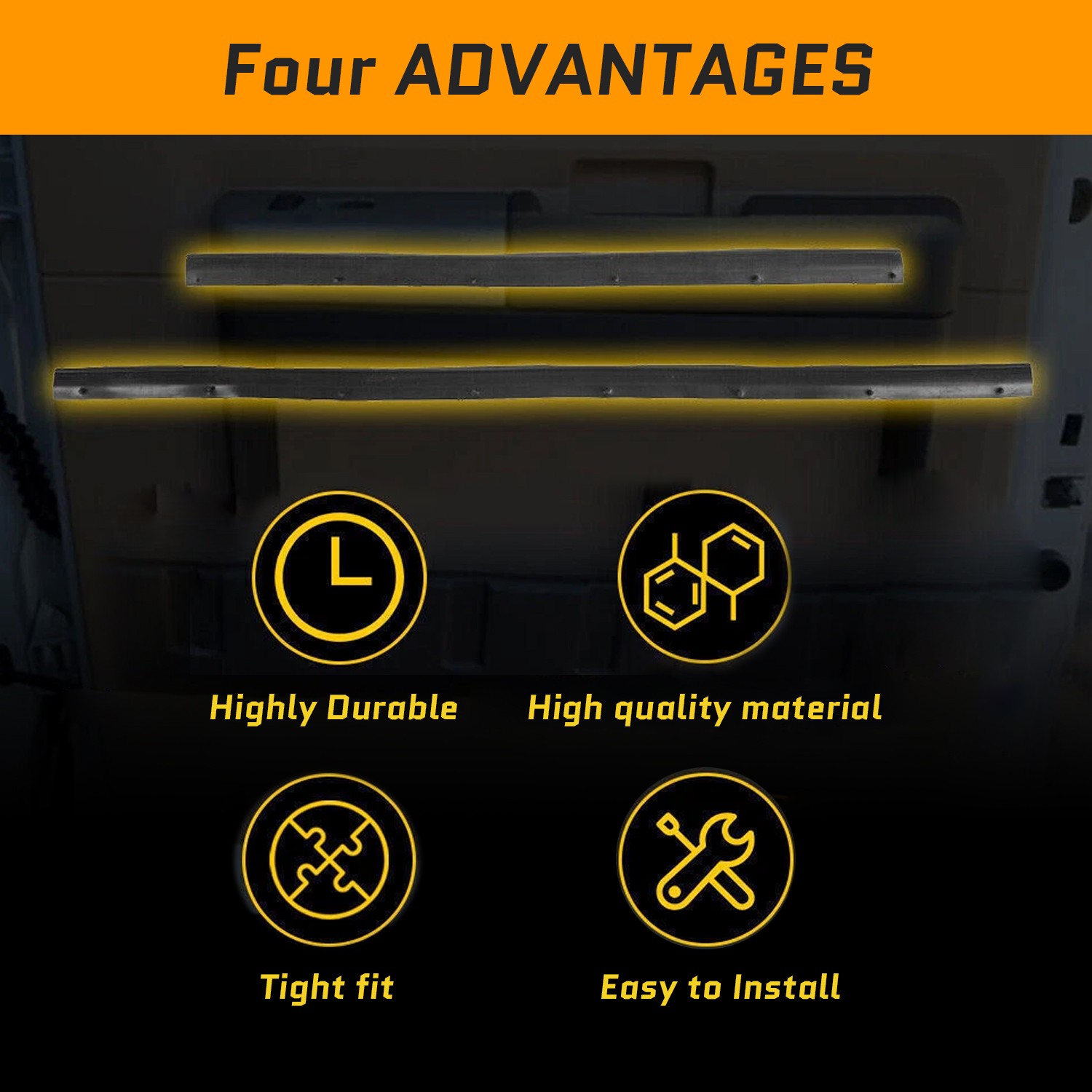 Rear & Front Lower Door Weather Strip Seal For Ford F250 F350 Crew Cab 99-16