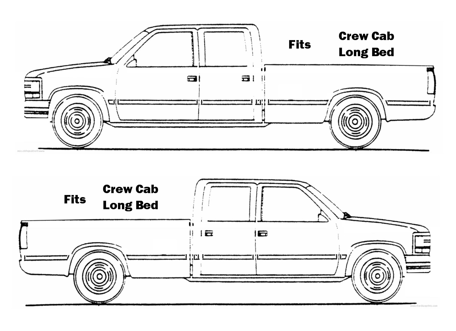 Pre-Cut Black Chrome Body Side Molding Trim 1992-98 Ford F250 Crew Cab Long Bed