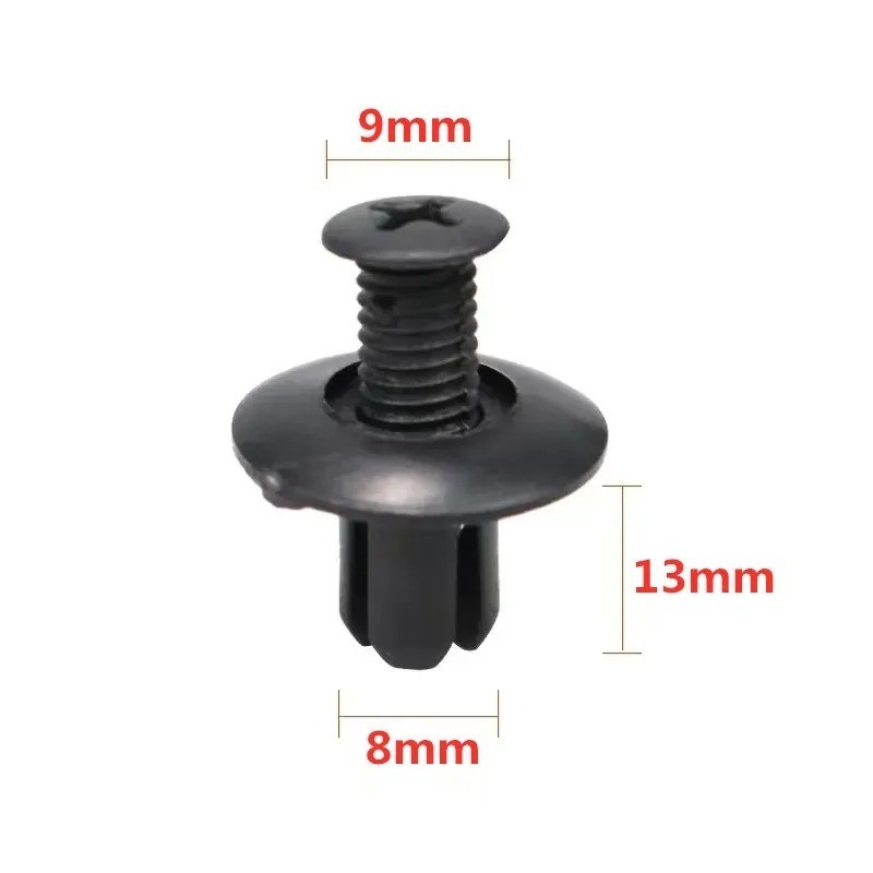 100-Pack Car Trunk Screw Rivets – Bumper & Fender Plastic Fastener Clips