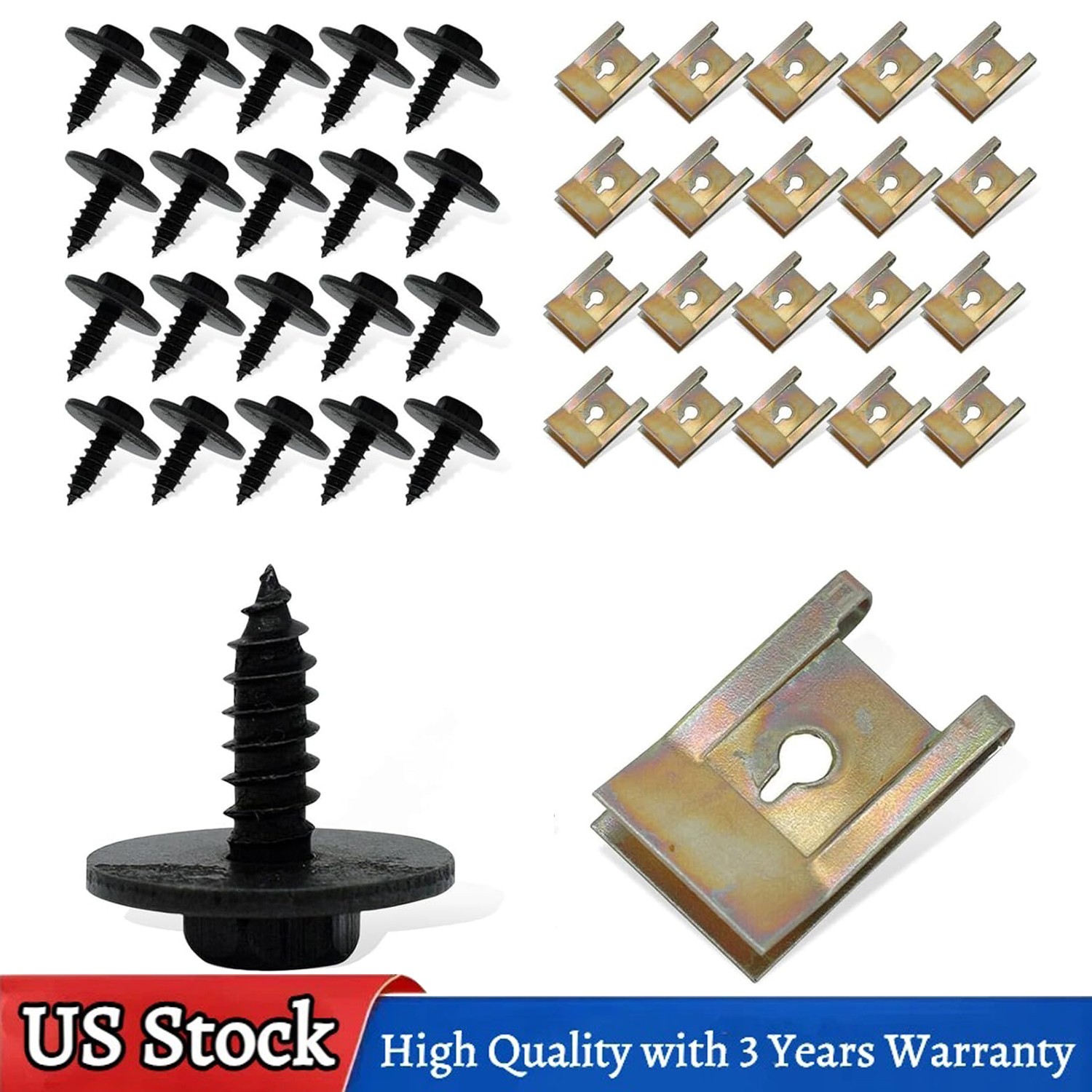 40x For BMW Engine Under Cover Splash Shield Bumper Bolts U-nut Clip Fasteners