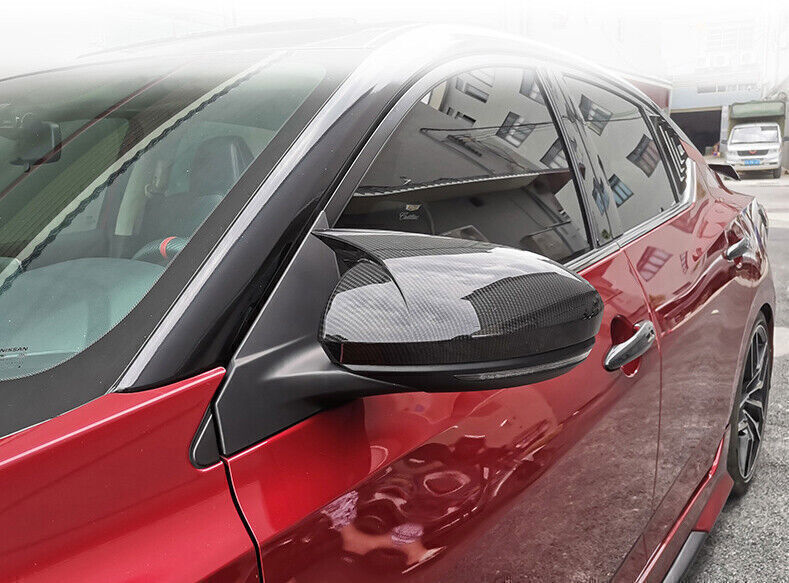 For Nissan Sentra 2020-2025 Carbon Fiber Ox Horn Rear View Side Door Mirror Trim