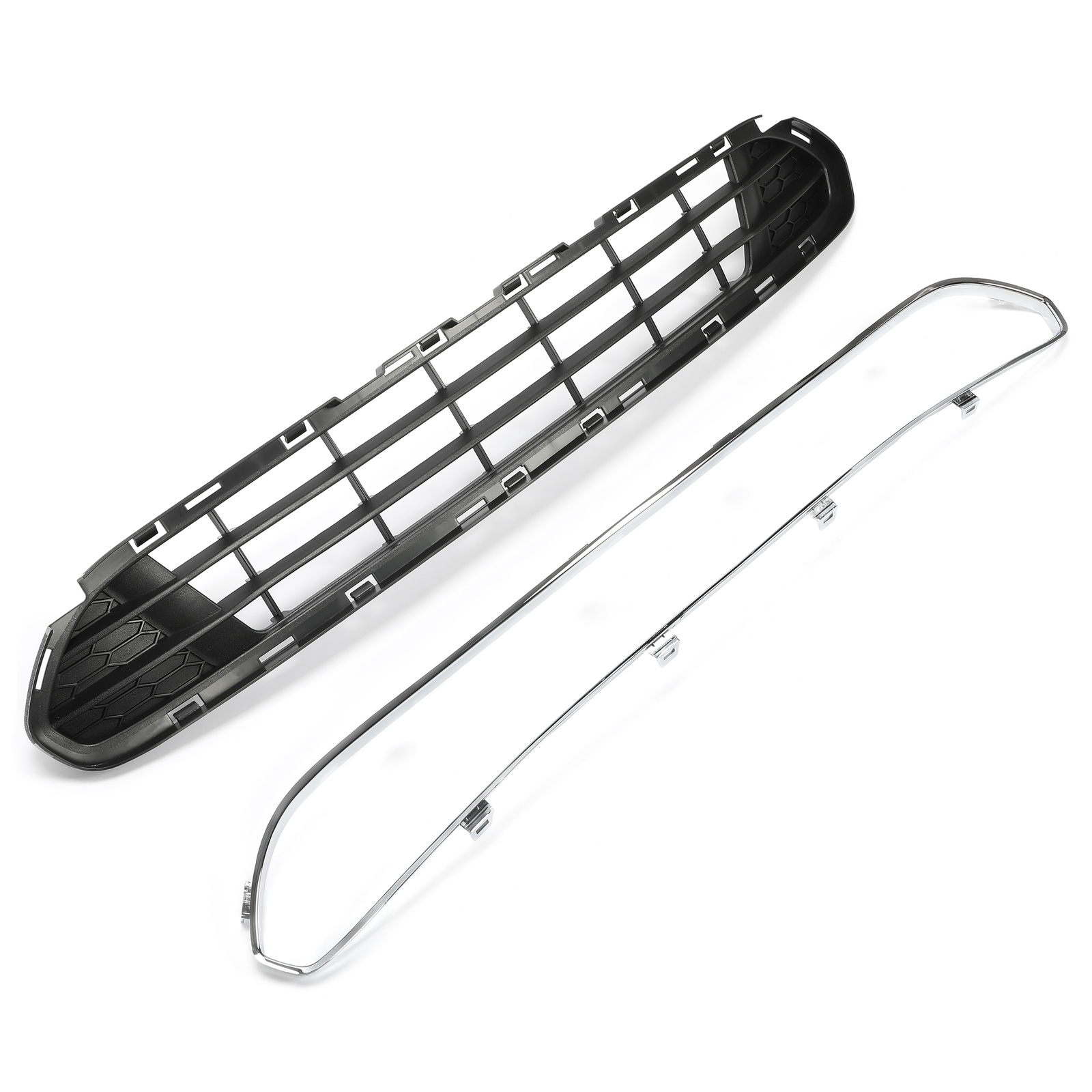 For Ford Fusion 2010 11 2012 Front Bumper Lower Grille W/Chrome Molding Trim Set