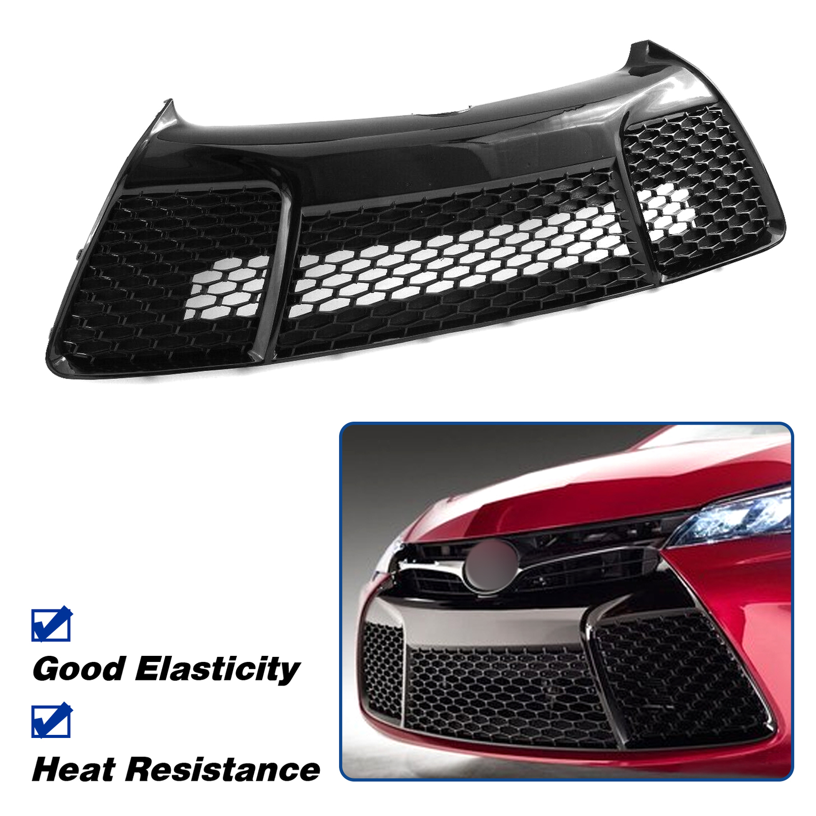 For 2015-2017 Toyota Camry SE XSE Sport Front Lower Bumper Grille Black