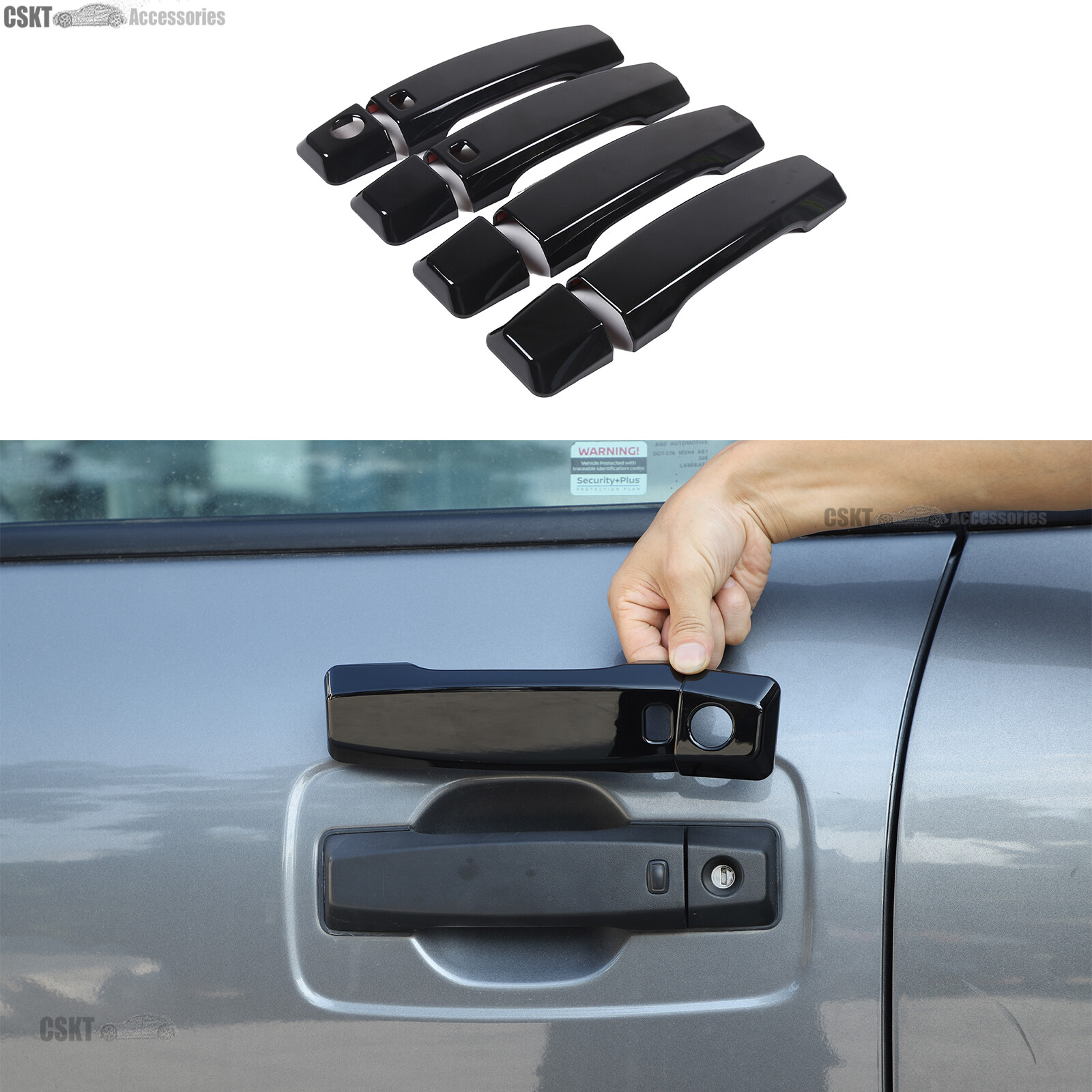 ABS Gloss Black Door Handle Add-on Cover Fits Nissan titan 2016-2024