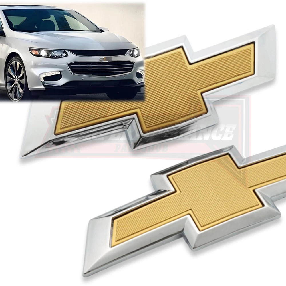 Gold Front Grille Bumper Rear Bowtie Emblem Replacement for Malibu 2016-2018