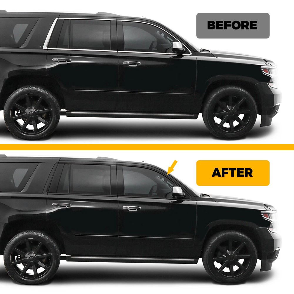 Side Window Trim Kits Chrome Delete Vinyl Wrap Overlay for 2015-2020 Chevy Tahoe