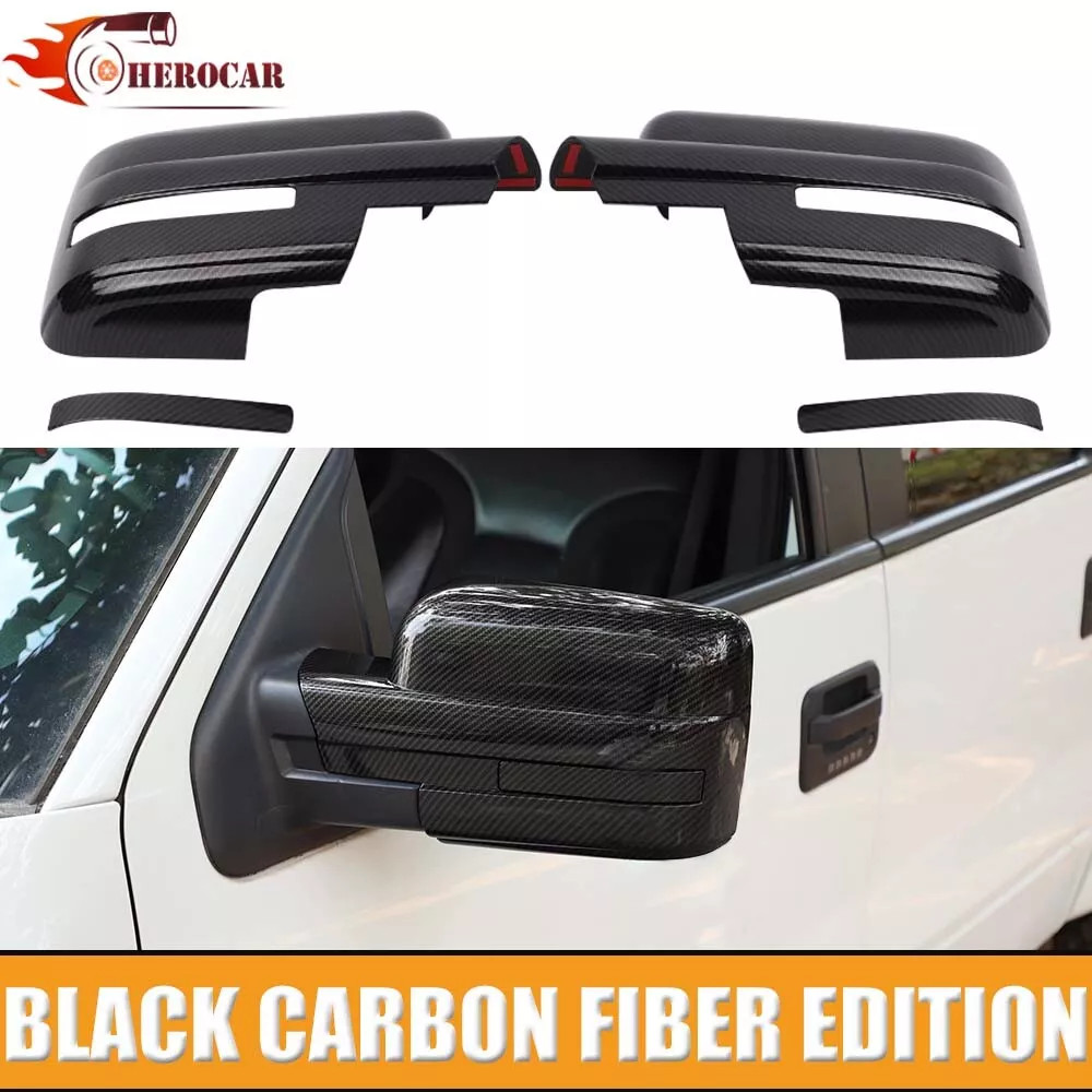 🌟Carbon Fiber Mirror+4 Dr Handle+Fuel Cap+Tailgate Trim Kit For 09-14 Ford F150