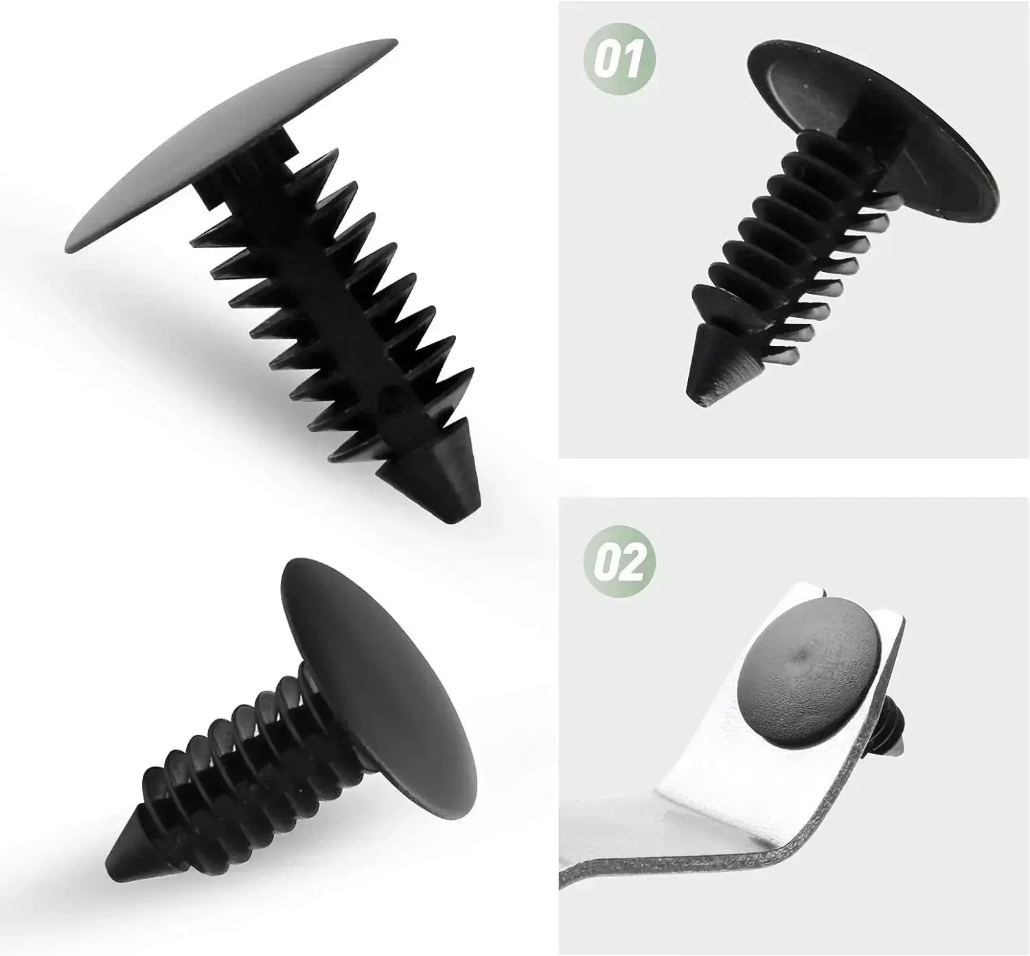 100pcs/pack 8mm Car Auto Bumper Clips Hole Plastic Rivets For Ford&Jeep&Mazda