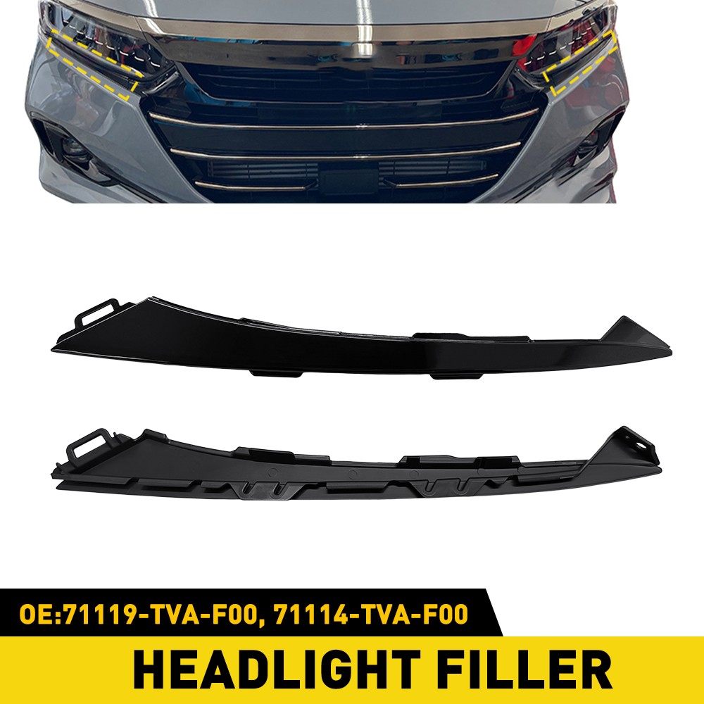 For 2021-2022 Honda Accord Left Right Front Headlight Lower Molding Trim Gloss Y