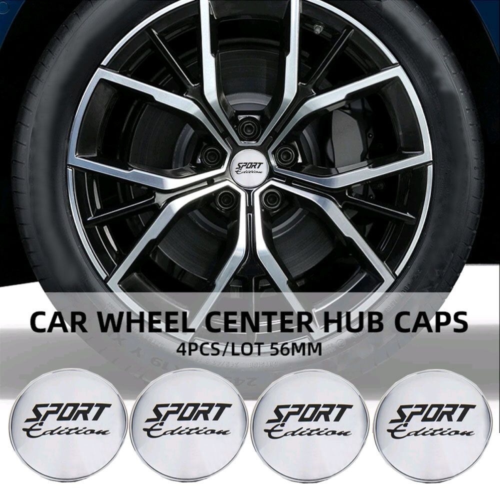 4PCS OD 60MM / ID 56MM Wheel Center Cap SPORT Logo Wheel Cover Hub Cap Rim Caps