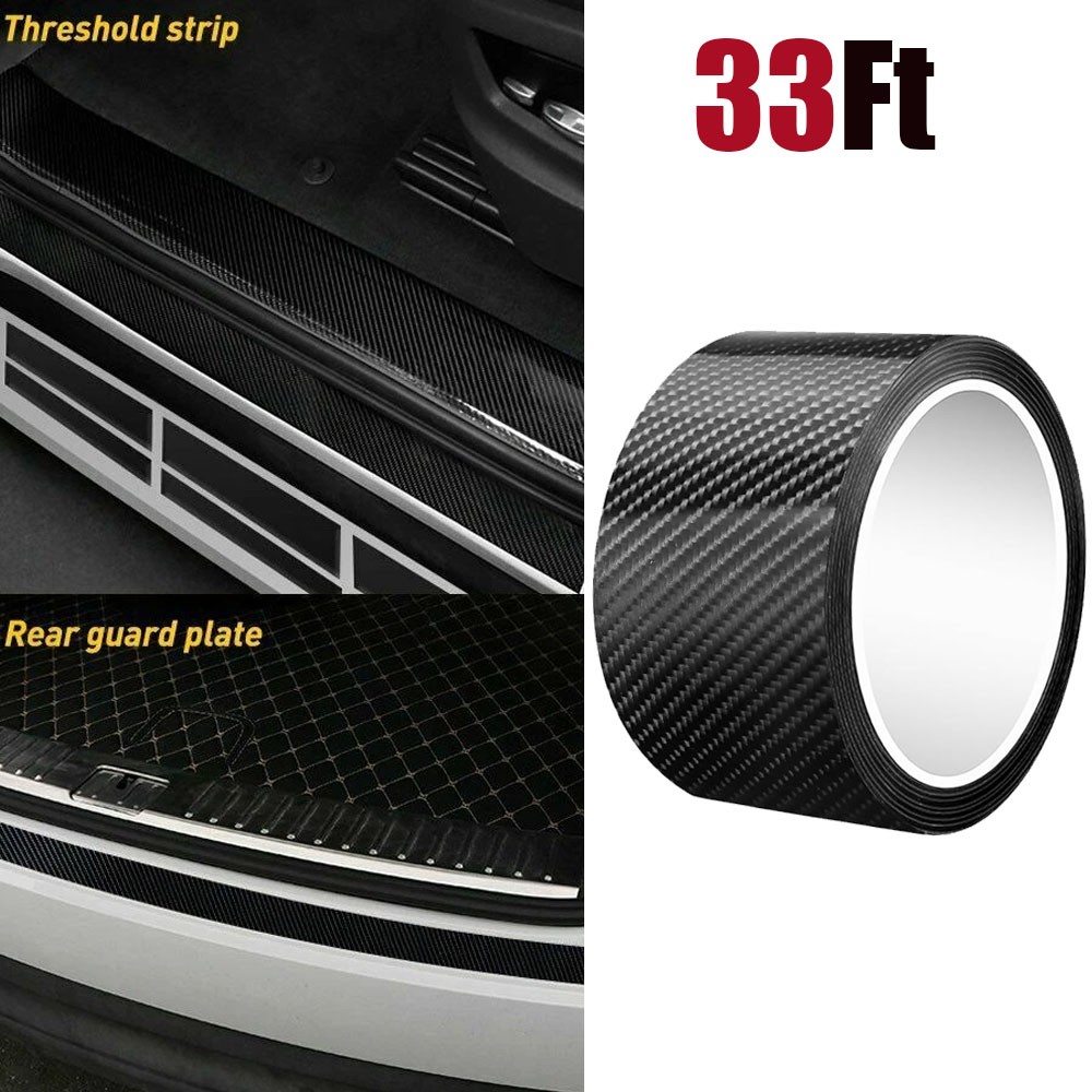 33Ft For Acura Accessories Black Door Edge Sill Plate Carbon Fiber Vinyl Sticker