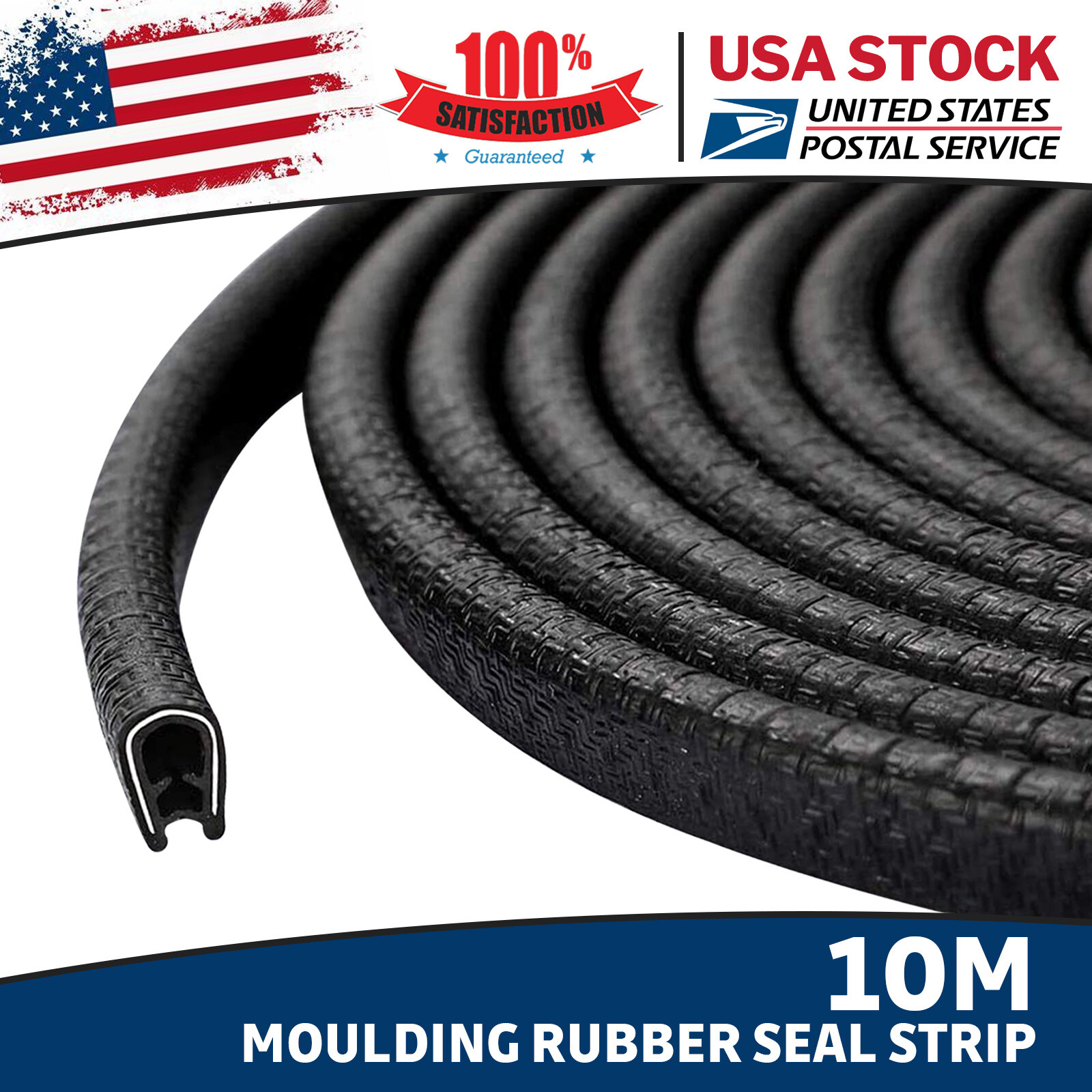 33FT Car Door Rubber Edge Trim Seal Strip Gasket with Side Bulb for Car Bus Door