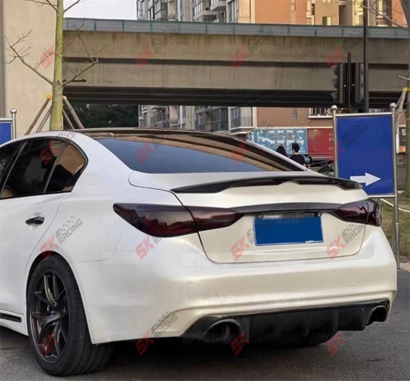 Glossy Black/Carbon Fiber Fits INFINITI Q50 2014-17 Rear Trunk Spoiler Wing Kits