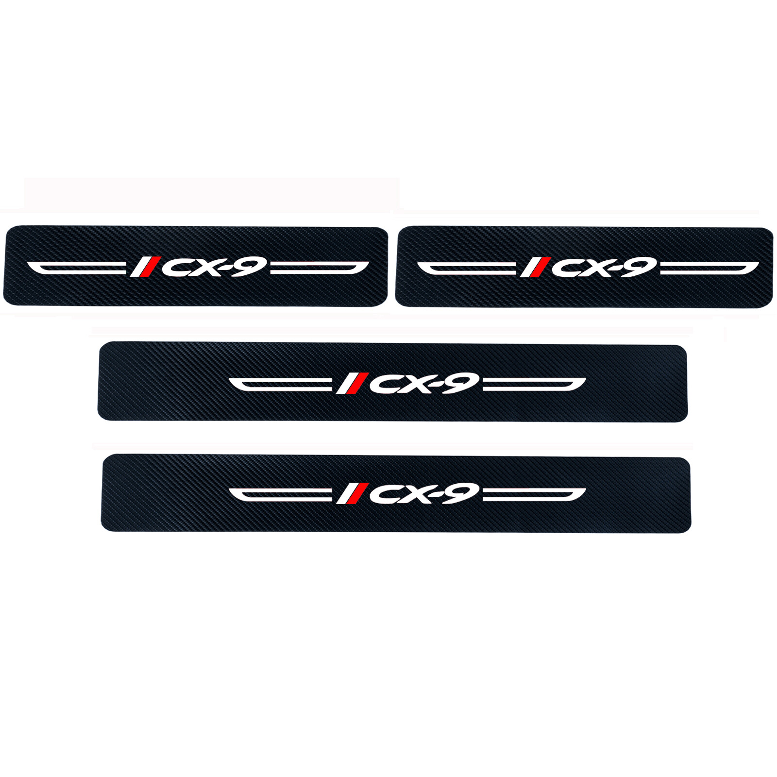 4Pcs Carbon Fiber Leather Car Door Sill Protector Stickers for Mazda Cx9 Cx-9