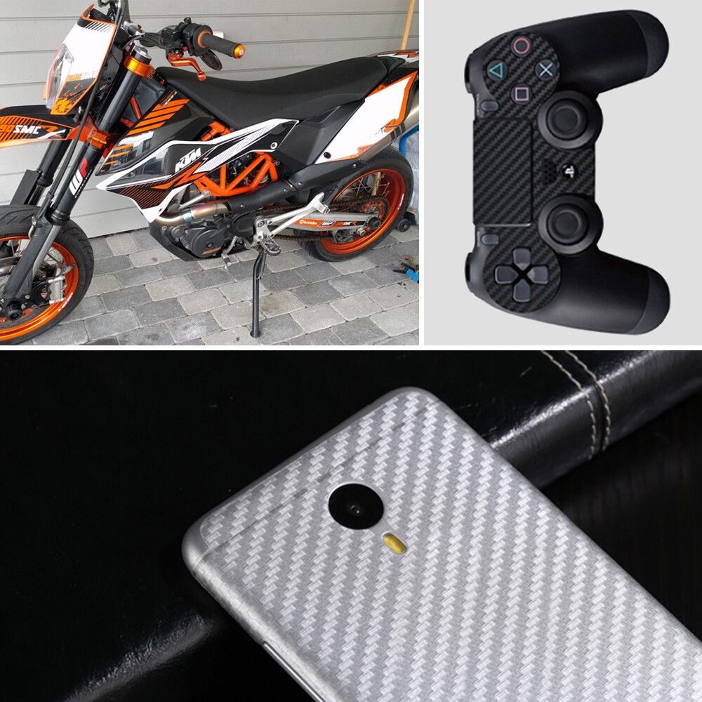 US Waterproof Carbon Fiber Vinyl Car Wrap Sheet Roll Film Sticker Decal Paper