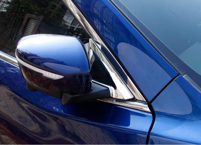 For Nissan Rogue 14-20 Chrome Front Window A-pillar Mirror Bracket Cover Trim 2P