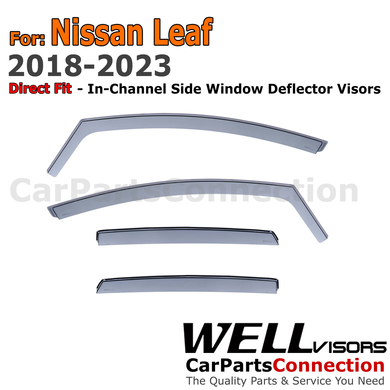 Wellvisors In-Channel Window Visors Deflectors 4Pcs For Nissan Leaf 2018-2024