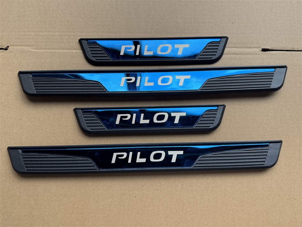 For Honda Pilot Blue Steel Car Accessories Door Sill Strip Protector Scuff Plate