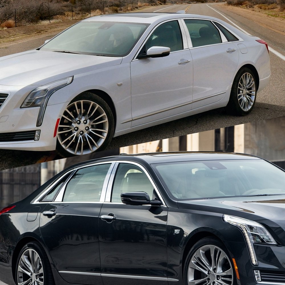 6 For Cadillac CT6 2016 2017 2018 2019 2020 Pillar Post Window Door Trims Chrome