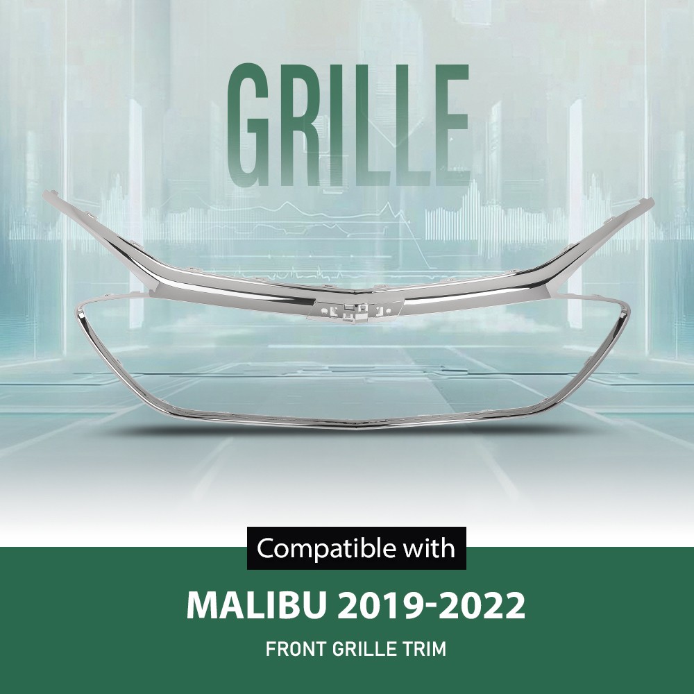Fit For 19-22 Chevrolet Malibu Chrome Front Grille Trim Middle Frame 84473374