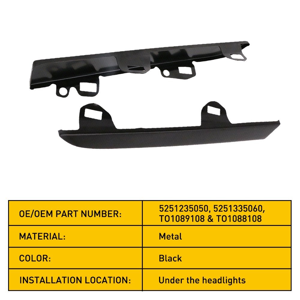 L&R For Toyota Tacoma 2001-2004 Front Bumper Grille Headlight Filler Trim Panels