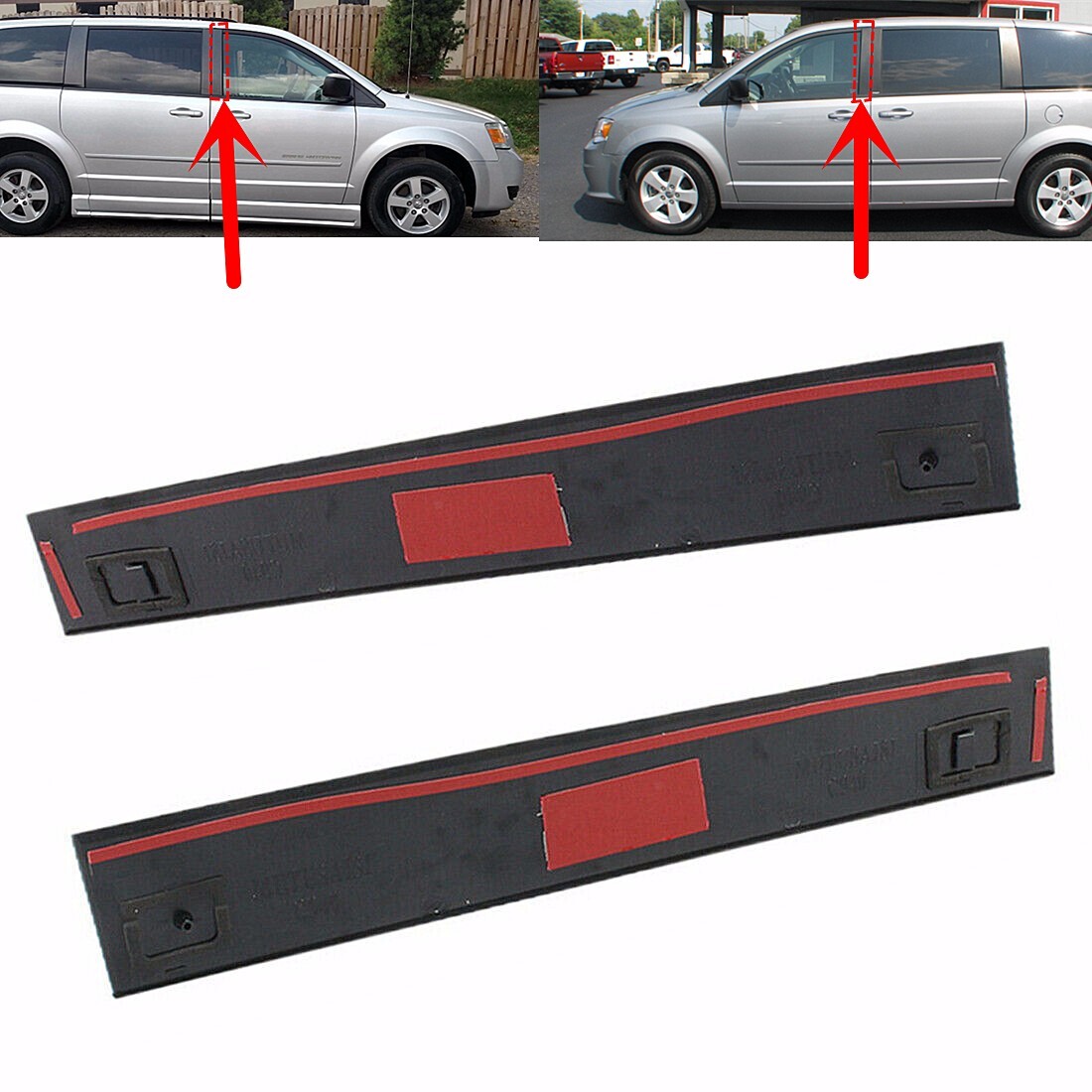 2PCS Front B Pillar Molding Trim For Chrysler Town & Country Dodge Grand Caravan