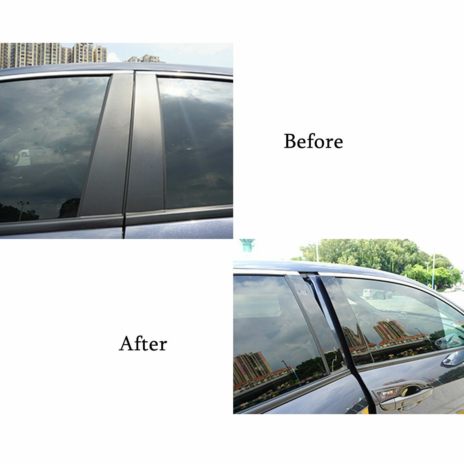 For Honda Civic 10th 2016-2021 Glossy Black Pillar Posts Window Cover Door Trim