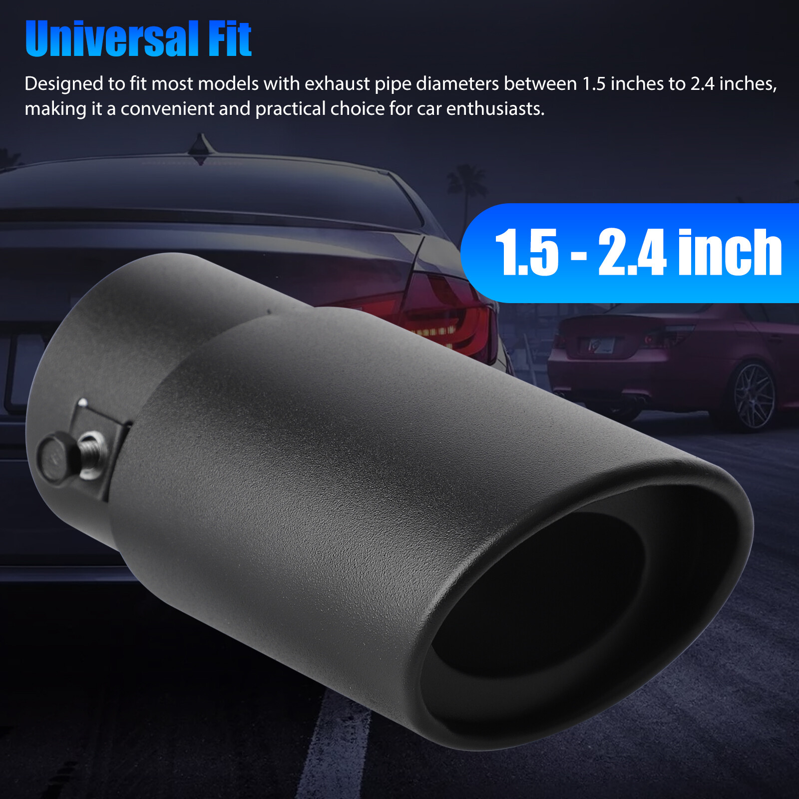 Car Auto Stainless Steel Rear Exhaust Pipe Tail Muffler Tip Round Accessories US