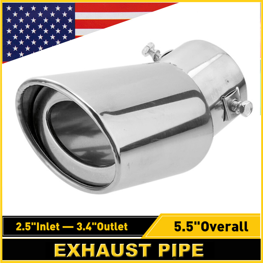 Muffler Tip Exhaust Pipe Effect Chrome Stainless Car Steel 1.75-2.5 inch EAD