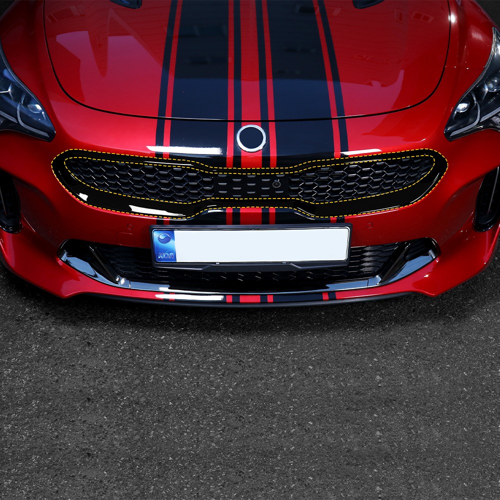 Black ABS radiator grille front grill trims protection frame for Kia Stinger CK