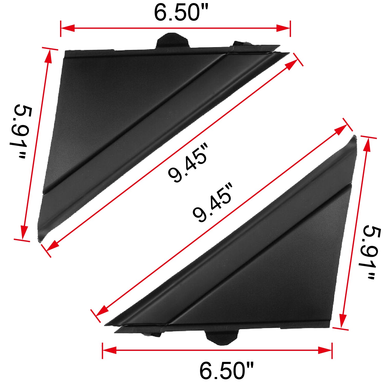 Front Left+Right Fender Pillar Trim Mirror Corner Molding For 2012-2019 FIAT 500