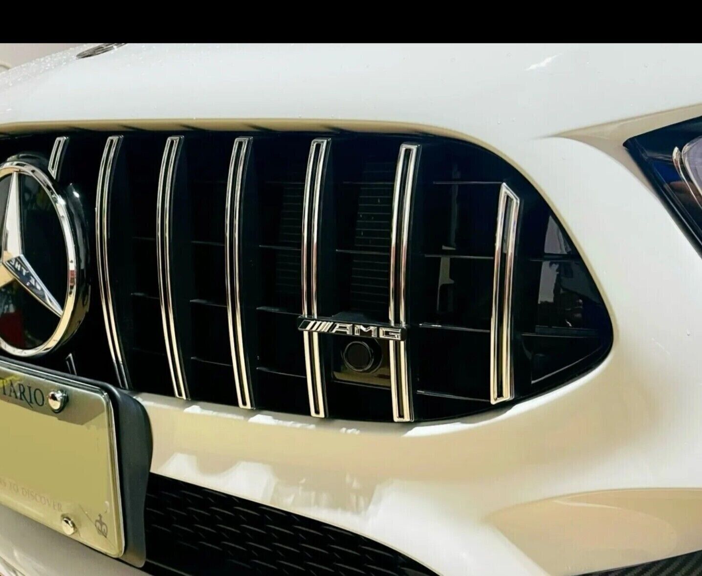 AMG Grille Badge Logo For Mercedes Gloss Black Emblem